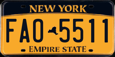 NY license plate FAO5511