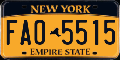 NY license plate FAO5515