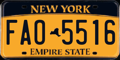 NY license plate FAO5516