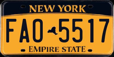 NY license plate FAO5517