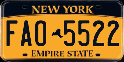 NY license plate FAO5522