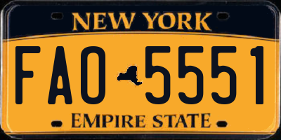 NY license plate FAO5551