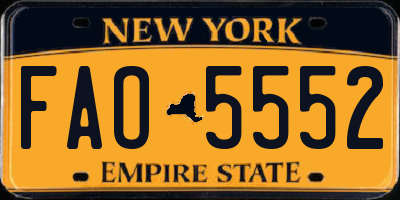 NY license plate FAO5552