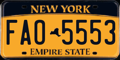 NY license plate FAO5553