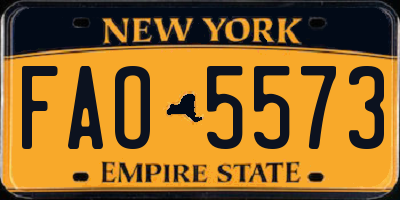 NY license plate FAO5573