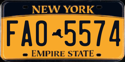 NY license plate FAO5574