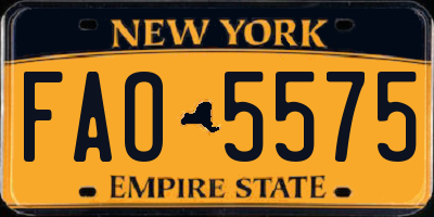 NY license plate FAO5575