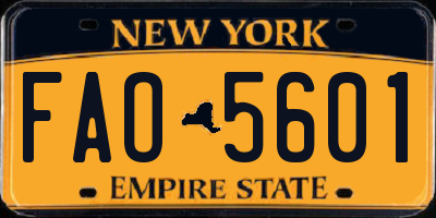 NY license plate FAO5601
