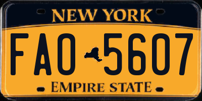 NY license plate FAO5607