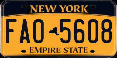 NY license plate FAO5608