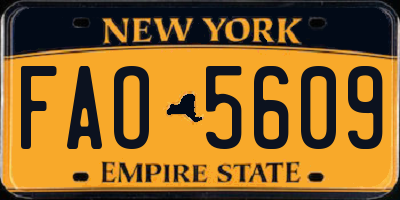 NY license plate FAO5609