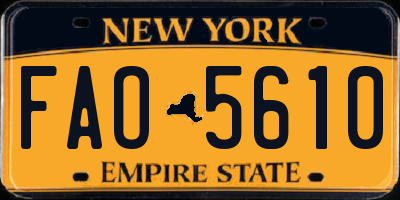 NY license plate FAO5610