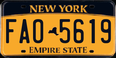 NY license plate FAO5619
