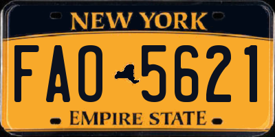 NY license plate FAO5621