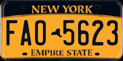 NY license plate FAO5623