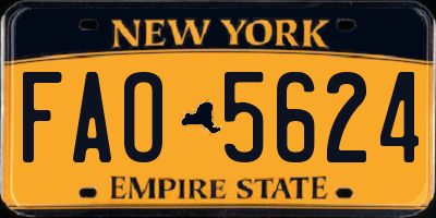 NY license plate FAO5624