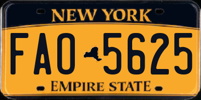 NY license plate FAO5625
