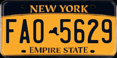 NY license plate FAO5629