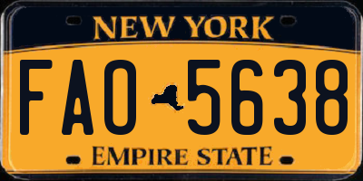 NY license plate FAO5638