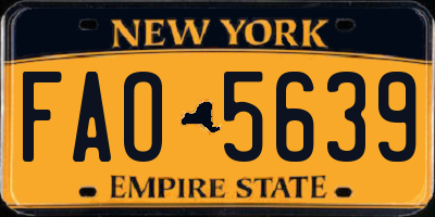 NY license plate FAO5639