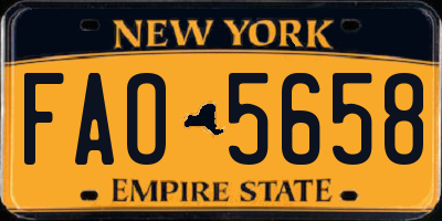 NY license plate FAO5658
