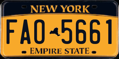 NY license plate FAO5661