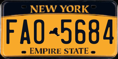 NY license plate FAO5684