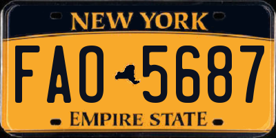 NY license plate FAO5687
