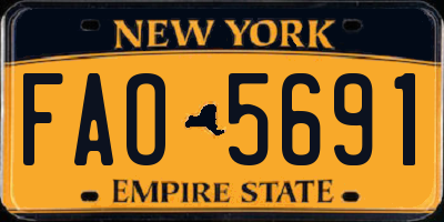 NY license plate FAO5691