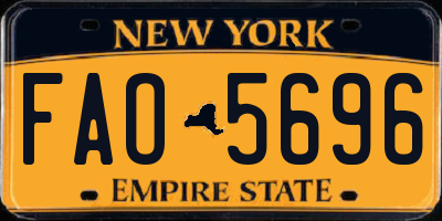 NY license plate FAO5696