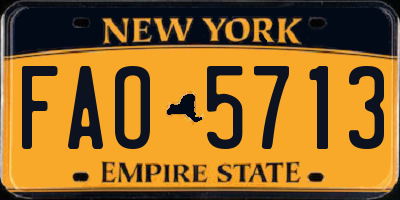 NY license plate FAO5713