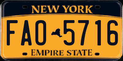 NY license plate FAO5716