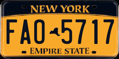NY license plate FAO5717