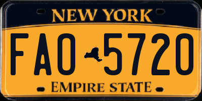 NY license plate FAO5720