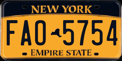 NY license plate FAO5754