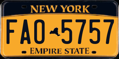 NY license plate FAO5757
