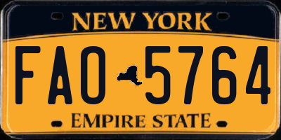 NY license plate FAO5764