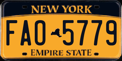 NY license plate FAO5779