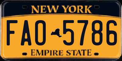 NY license plate FAO5786
