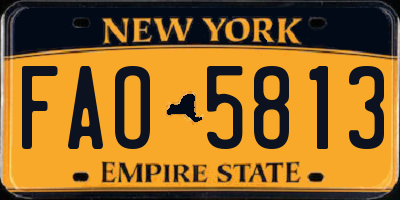 NY license plate FAO5813