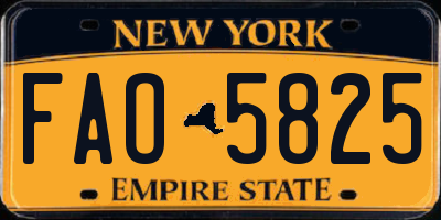 NY license plate FAO5825