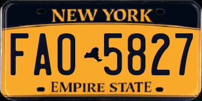 NY license plate FAO5827