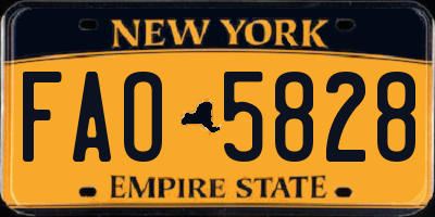 NY license plate FAO5828