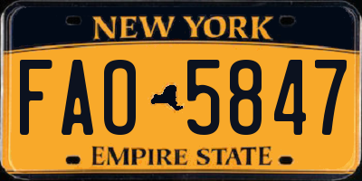 NY license plate FAO5847
