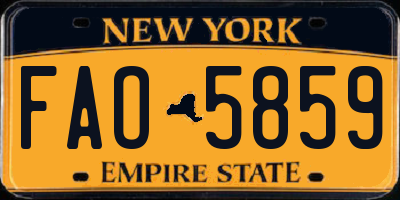 NY license plate FAO5859