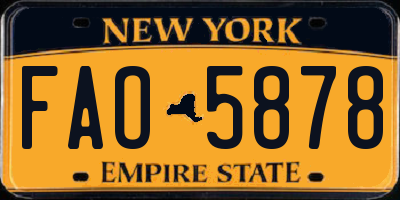 NY license plate FAO5878