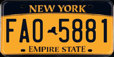 NY license plate FAO5881