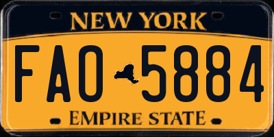 NY license plate FAO5884