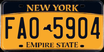 NY license plate FAO5904