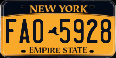 NY license plate FAO5928